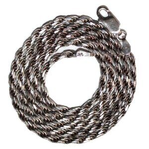Sterling Silver Rope Chain Necklace 20 Inches